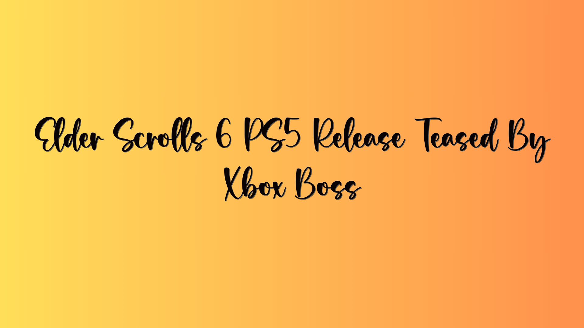 Elder Scrolls 6 PS5 Release Teased By Xbox Boss